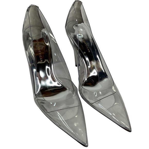 Good American Heels Womens Size 12 Clear Pump Cinder F*cking Rella $260 Nib - Picture 2 of 12